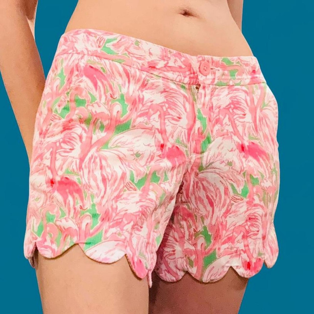 Kawaii Coquette Fairy Preppy Lilly Pulitzer Pink Floral Buttercup Short 000 - Picture 3 of 8